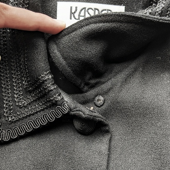 Kasper ASL Black Vintage Wool Blazer - Picture 9 of 15